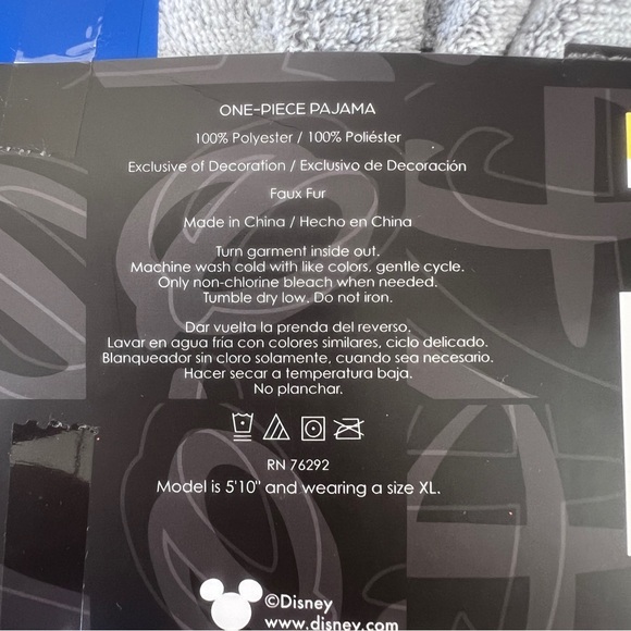 Disney Mickey and Minnie One Piece Pajama Grey Womens Size Large - Picture 5 of 6